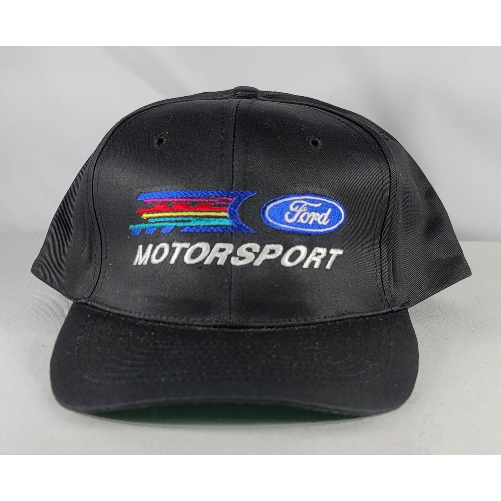 Ford Motorsport Black Embroidered Snapback Hat Ballcap New Officially Licensed